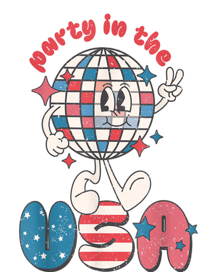 Retro Party In The USA 4th Of July Patriotic Disco Ball T-Shirt