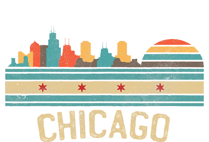 Chicago Flag Skyline Vintage Illinois City Retro Souvenir T-Shirt