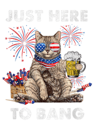 Just Here To Bang USA Flag Funny Beer 4th Of July Cat Lover High Crown Mesh Back Trucker Hat