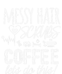 Funny Nurse Student Messy Hair Scrubs Coffee Life School Kids Sweatshirt