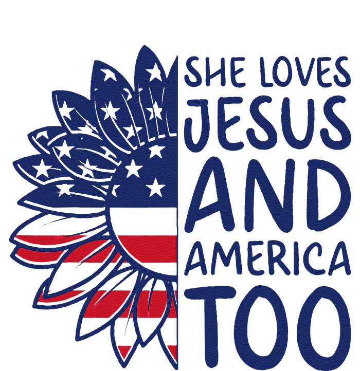 Loves Jesus and America Too Jesus Christian 4th of July T-Shirt