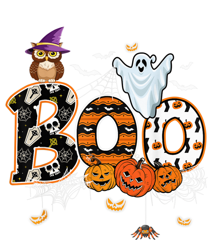 Boo Creepy Owl Pumpkin Ghost Funny Halloween Costume T-Shirt