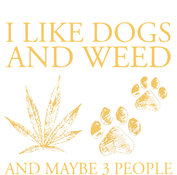 Funny Cannabis I Like Dogs And Weed And Maybe 3 People Gift Performance Long Sleeve Polo