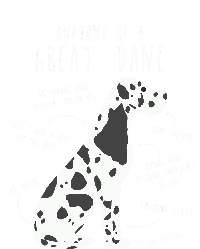 Harlequin Great Dane Dog Anatomy Funny Pet Mom Cute Dog Dad T-Shirt