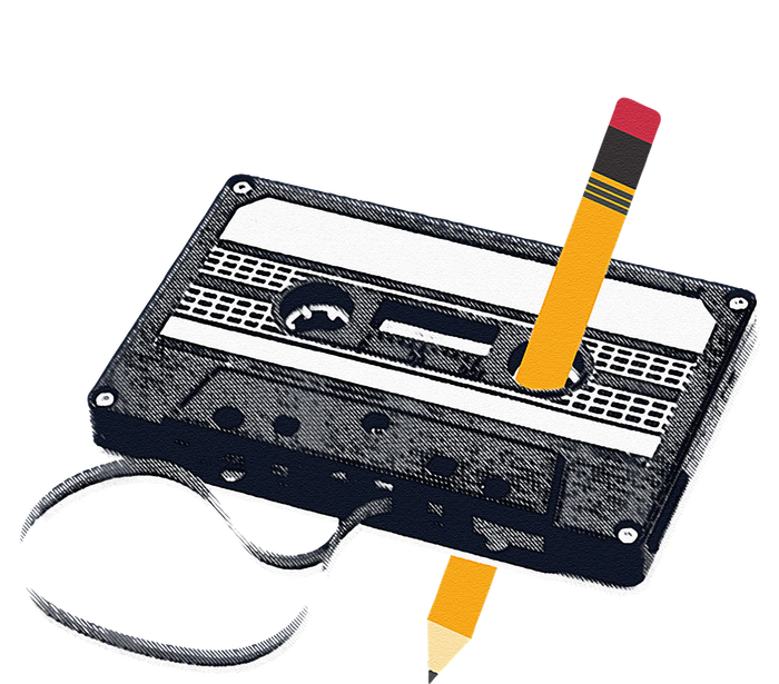 80s Cassette Tape Pencil 1980s Retro Vintage Throwback Music T-Shirt