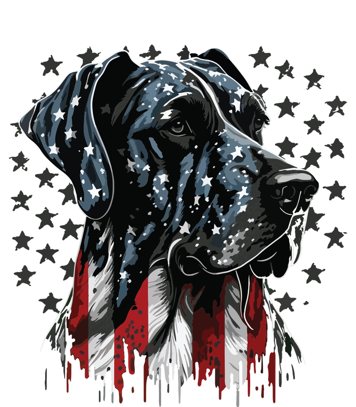 USA 4th Of July Great Dane On Patriotic American Great Dane Premium T-Shirt