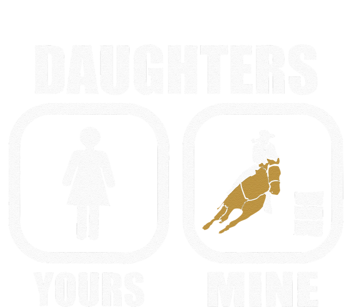 Daughters Yours Mine Funny Cowgirl Mom Barrel Racing Dad Cropped Pullover Crew