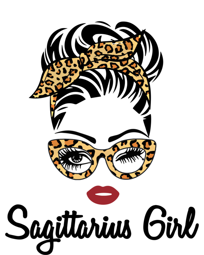 Sagittarius Face Leopard Bandana Wink Eye Gift T-Shirt