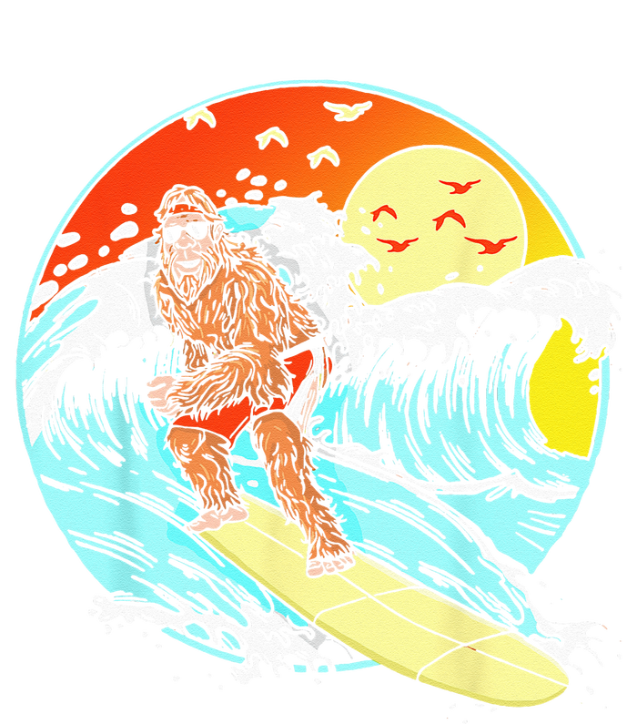 Surfing Bigfoot Funny Beach Sasquatch Surfer Waves Retro 80s Women’s Perfect Tri Rocker Tank