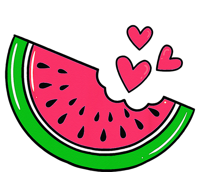 Watermelon Slice Melon Hearts Lovers Eating Fruit Summer Flat Bill Trucker Hat