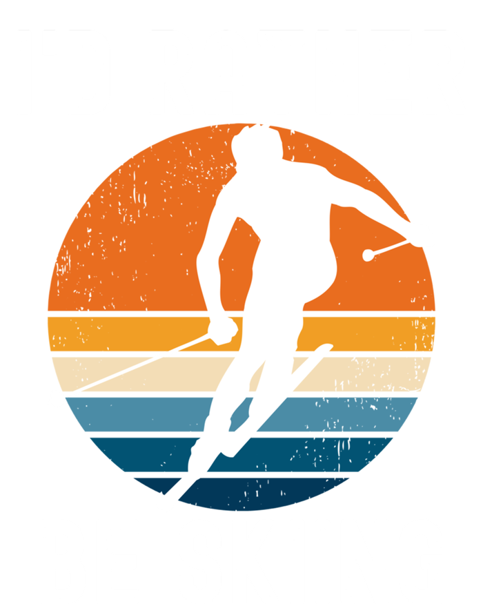 Id Rather Be Skiing Retro Sunset Skier Gift Sustainable Beanie