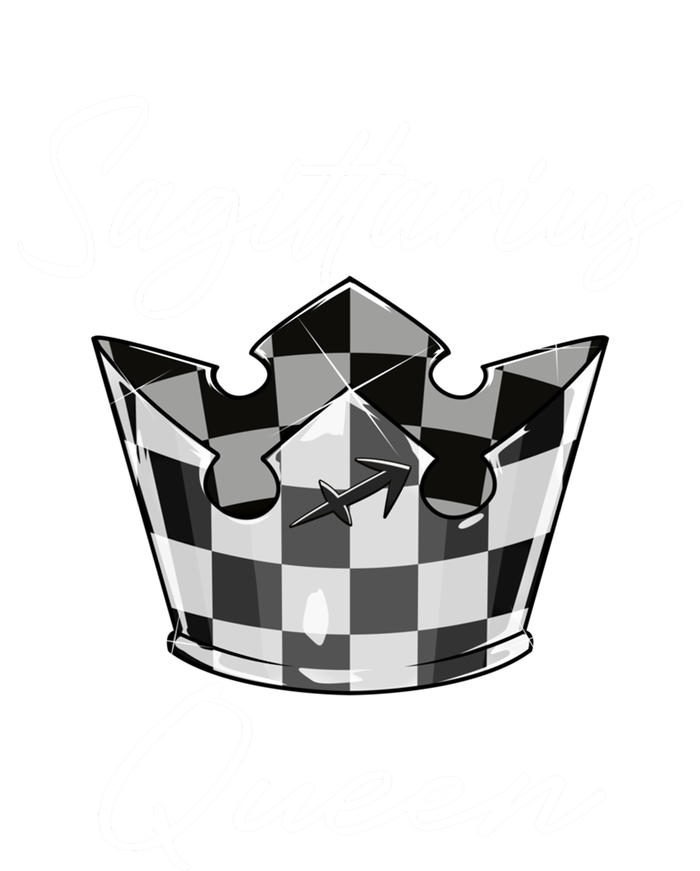 Sagittarius Queen Zodiac Sign Checkerboard Pattern Crown Cute Gift Softstyle Adult Sport Polo