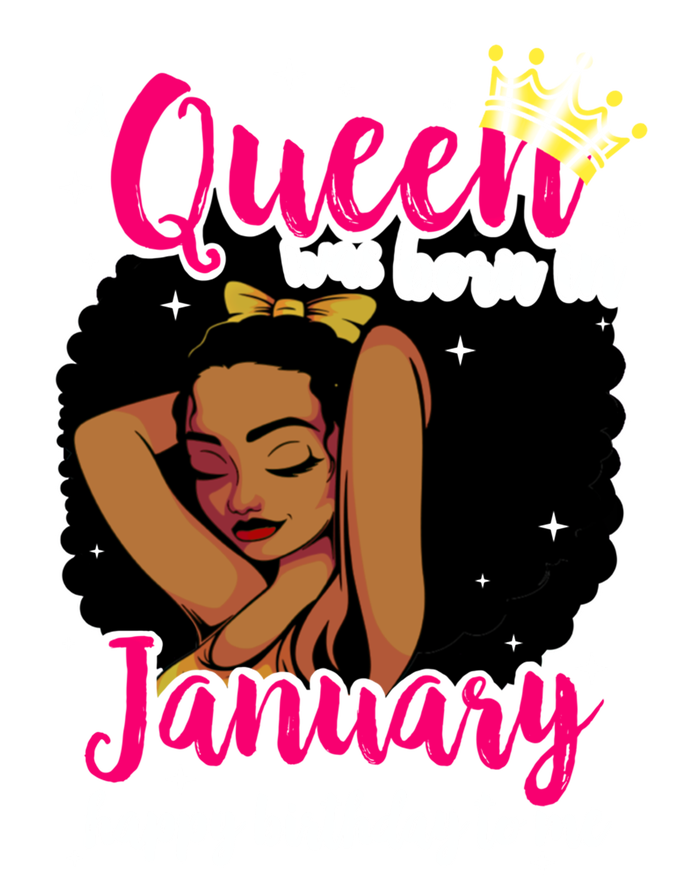 Afro Diva A Queen Was Born In January Happy Birthday To Me Gift Tall Long Sleeve T-Shirt