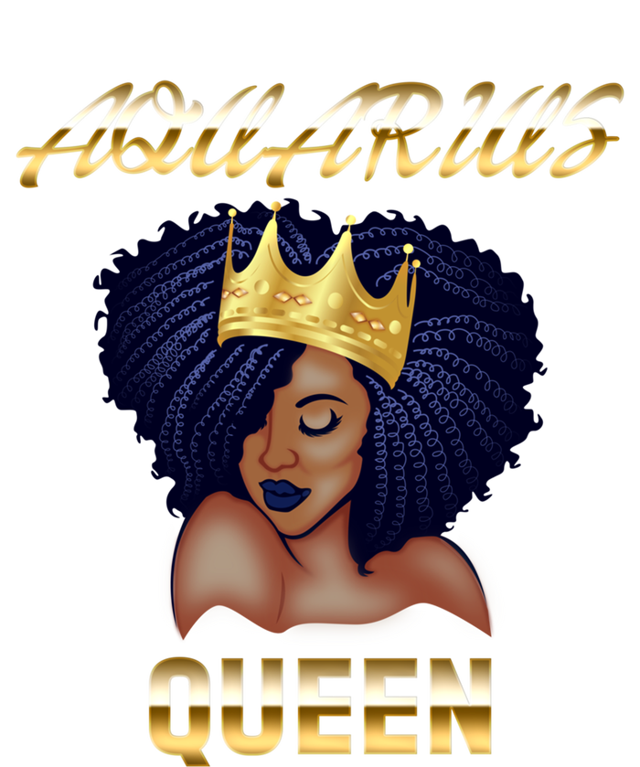 Aquarius Queen Born In Januaryfebruary Black Queen Birthday Funny Gift T-Shirt