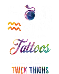 Aquarius Symbole Mom With Tattoos Pretty Eyes Thick Thighs Great Gift T-Shirt