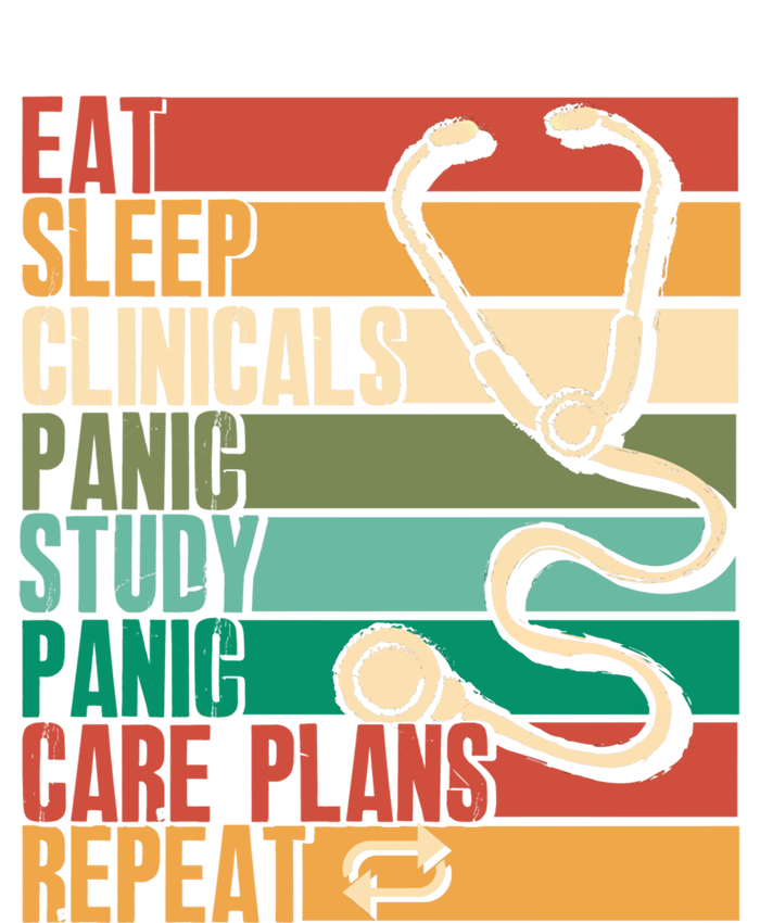 Eat Sleep Clinicals Panic Care Plans Nursing Cna Nurse Meaningful Gift Tie-Dye Long Sleeve Shirt