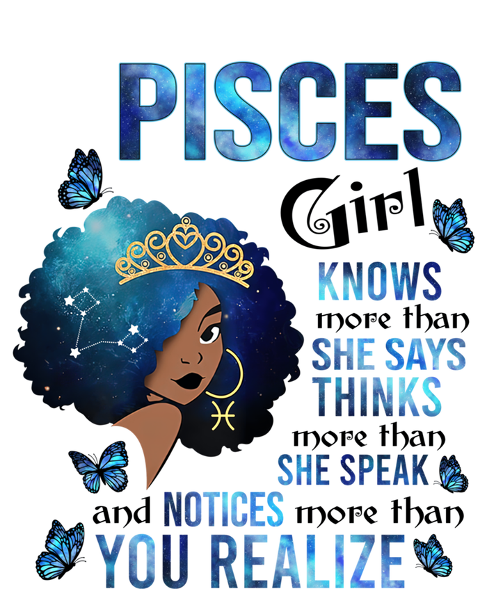 Pisces Knows More Than She Says Black Queen Magic Afro Gift Full-Length Apron With Pockets