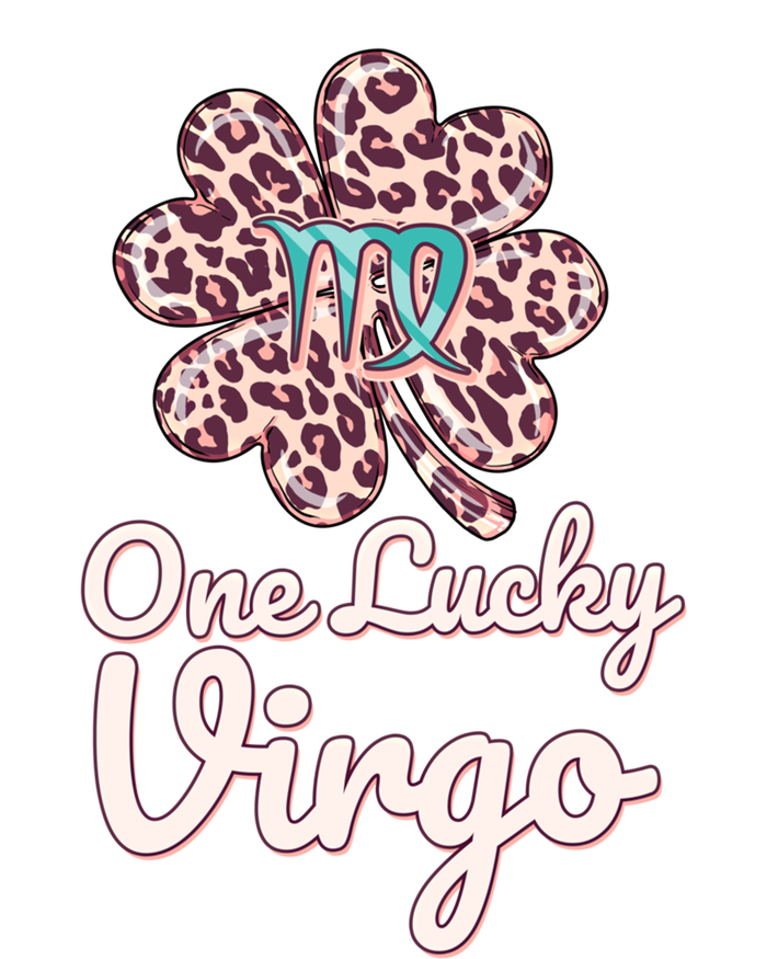 Lucky Virgo Zodiac Sign With Leopard Pattern Shamrock Gift Premium T-Shirt