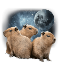 Three Capybaras And Moon Funny Capybara Humor Parody Kids Sweatshirt