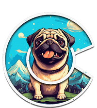 Colorado Pug Cute Cartoon Pug Dog in the Mountains C Logo Sustainable Bucket Hat