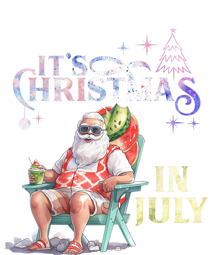 Christmas In July Santa Beach Summer Float Xmas Funny V-Neck T-Shirt