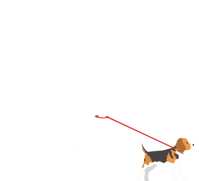 Bigfoot Walking Beagle Sasquatch With Beagle Dog T-Shirt