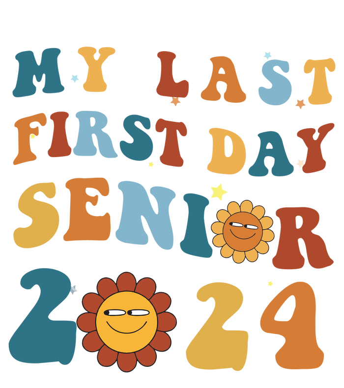 My Last First Day Senior Back To School 2024 1 Women's Knotted Racerback Tank