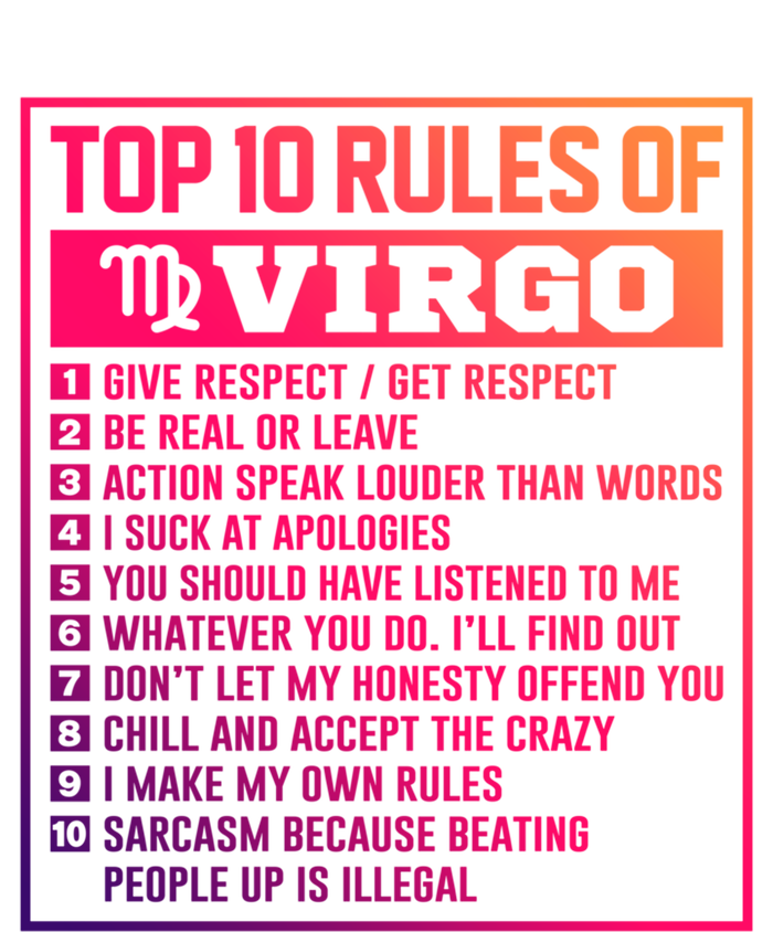 Top 10 Rules Of Virgo Birthday Horoscope Gift Women's Tri-Blend 3/4-Sleeve Raglan Shirt