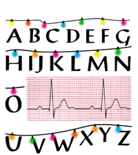 Nurse Pqrst Alphabet Christmas Lights Tree Heartbeat Xmas Cool Gift T-Shirt