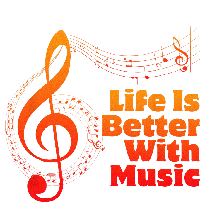 Life Is Better With Music Theory Musician Teacher Notes Clef T-Shirt