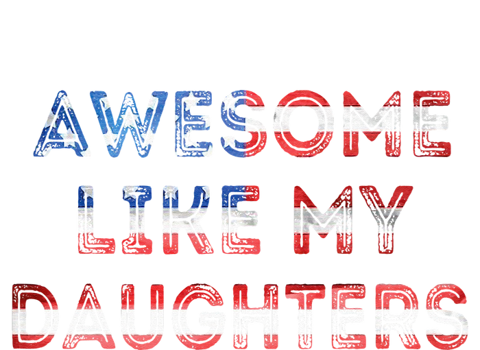 American Flag Retro Awesome Like My Daughters Fathers Gift For Dad Women's Tri-Blend 3/4-Sleeve Raglan Shirt