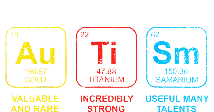 Autism Awareness Women Elements Periodic Table ASD T-Shirt