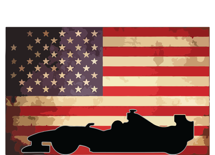 American USA Flag Indy Car Fan Lover Racecar Formula Gift T-Shirt