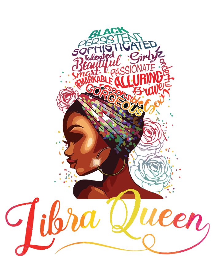 Libra Queen Afro Women September October Melanin Birthday 7-Panel Snapback Hat