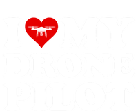 I Love (Heart) My Drone Pilot Cute Valentines Day Funny Gift Stripe Pom Pom Beanie