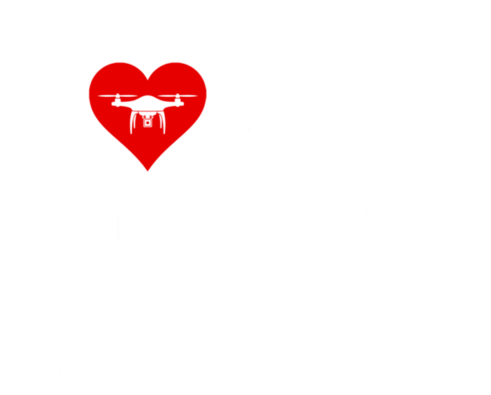 I Love (Heart) My Drone Pilot Cute Valentines Day Funny Gift Stripe Pom Pom Beanie