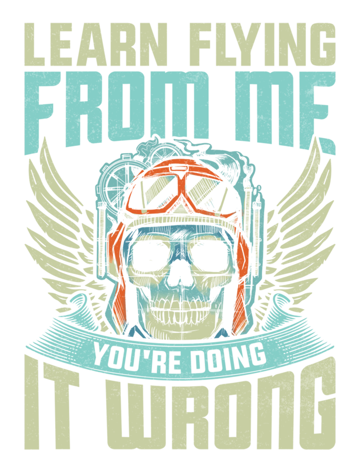 Learn Flying From Me Funny Pilots Airplane Aviation Graphic Gift Zip Tote Bag