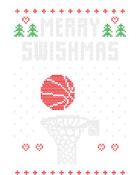 Funny Basketball Ugly Christmas Sweater Gift Merry Swishmas Women's Flannel Pajama Set