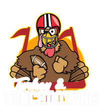 Turkey and Touchdowns Funny Thanksgiving Football Women's T-Shirt