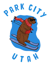 Skiing Bear On Ski Slope Funny Park City Utah Souvenir Gift T-Shirt