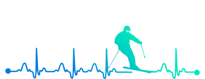 Skiing Heartbeat Ekg Skiing Coach Gift T-Shirt