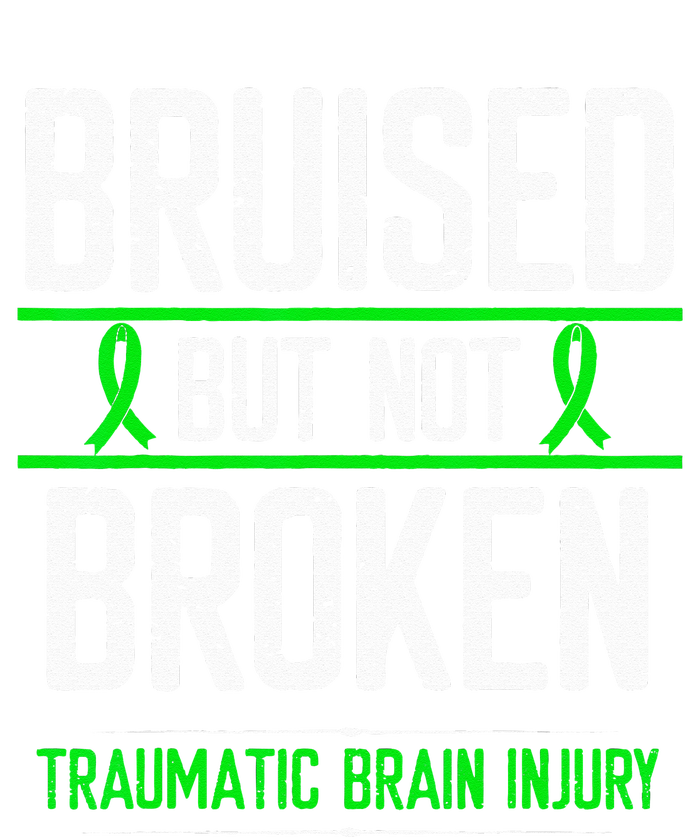 Traumatic Brain Injury Awareness Bruised Broken Green Ribbon Women's Fleece Hoodie