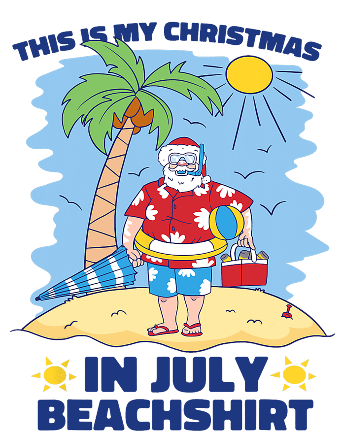 This Is My Christmas In July Beachshirt Funny Xmas Santa Women's Flannel Pajama Set