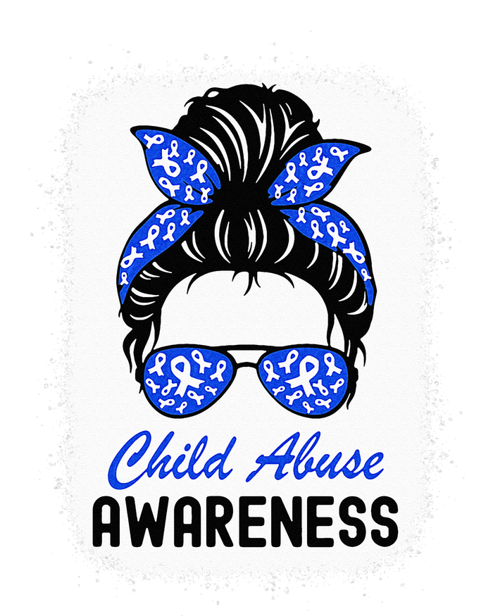 Stop Child Abuse Child Abuse Prevention Awareness Messy Bun Kids Long Sleeve Shirt