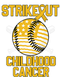 American Flag Strikeout Childhood Cancer Baseball T-Shirt