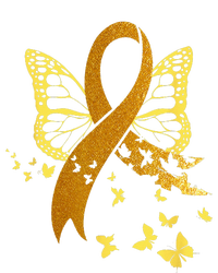 Childhood Cancer Awareness Gold Ribbon Butterfly Fighter Long Sleeve Shirt