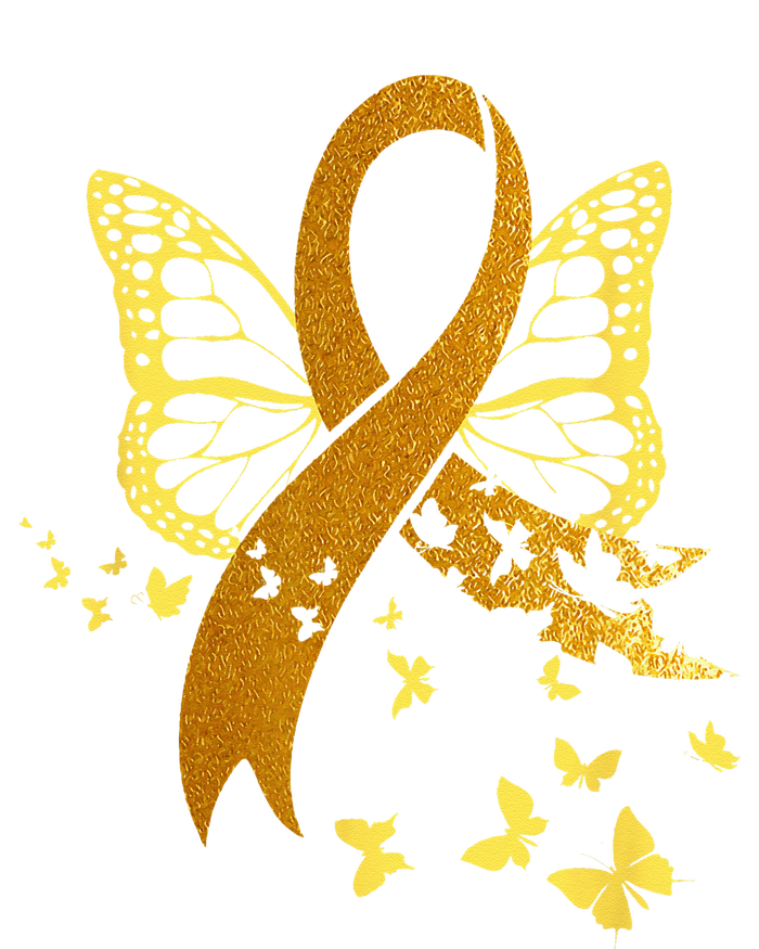 Childhood Cancer Awareness Gold Ribbon Butterfly Fighter Long Sleeve Shirt