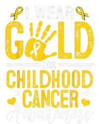 I Wear Gold For Childhood Cancer Awareness Golden Ribbon T-Shirt