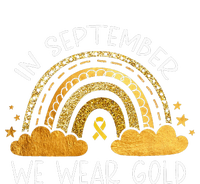 In September We Wear Gold Childhood Cancer Awareness Rainbow Performance Long Sleeve Polo