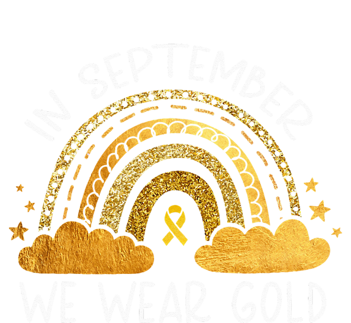 In September We Wear Gold Childhood Cancer Awareness Rainbow Performance Long Sleeve Polo